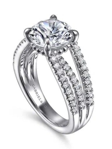 14K White Gold Diamond Engagement Ring Setting – Contemporary Collection