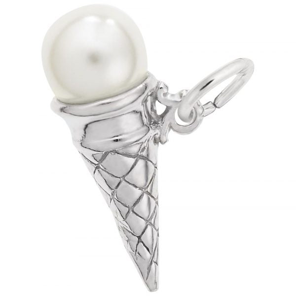 Vanilla Pearl Ice Cream Cone Charm