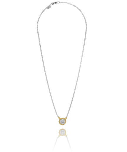 Ladies 14K Yellow Gold & Sterling Silver Diamond Necklace (.32 CTW)