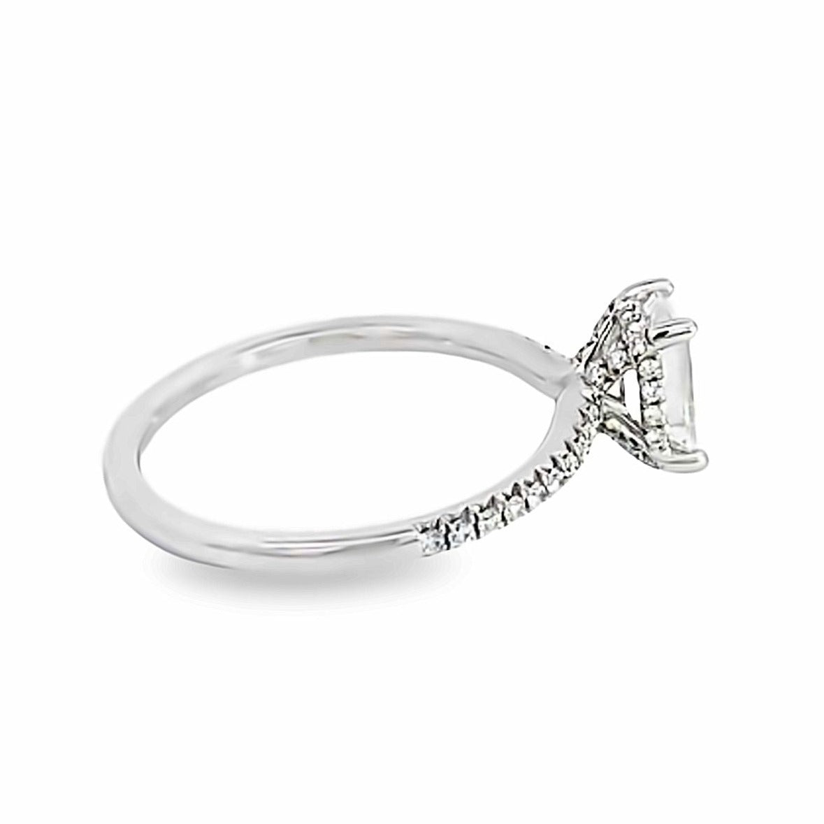 14K White Gold Emerald Engagement Ring