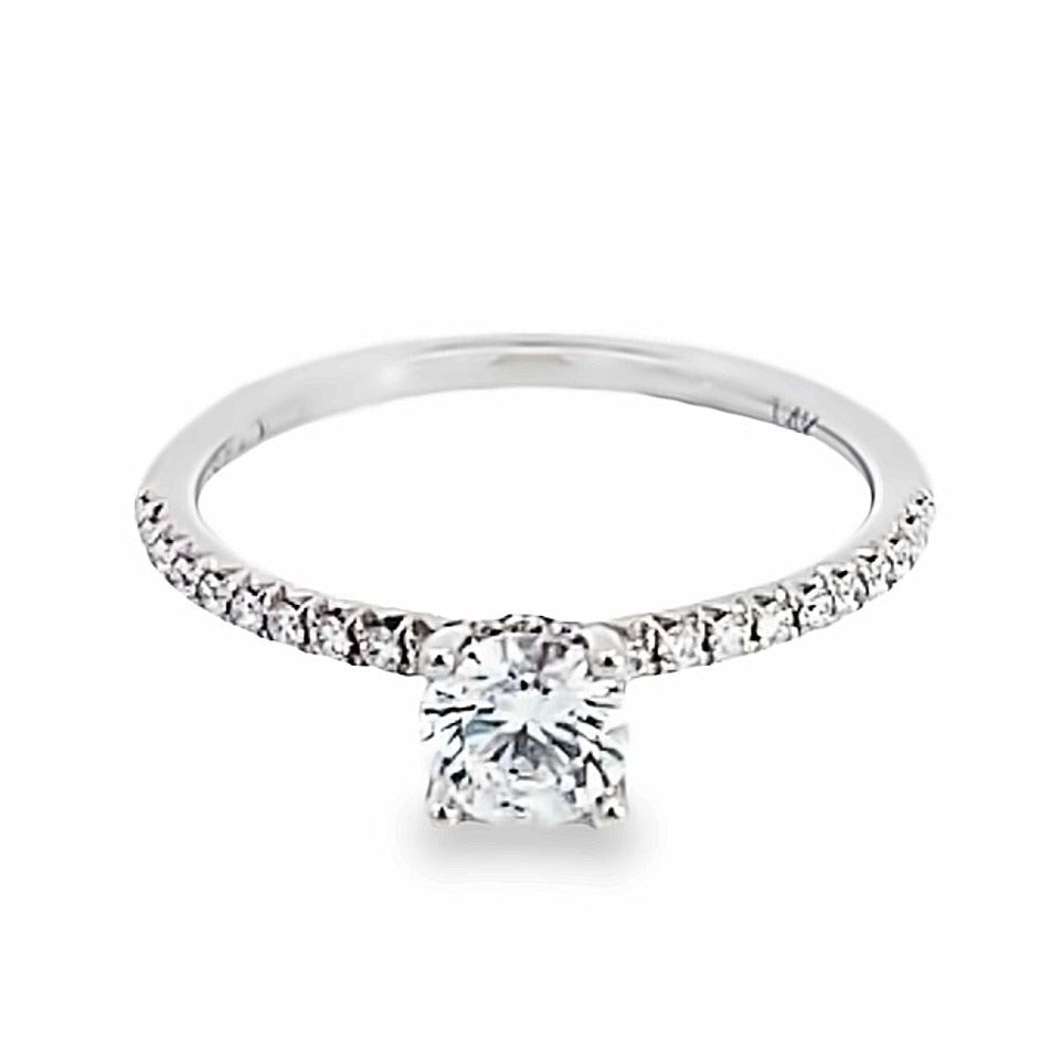 Sylvie | 14K White Gold Diamond Hidden Halo Engagement Ring