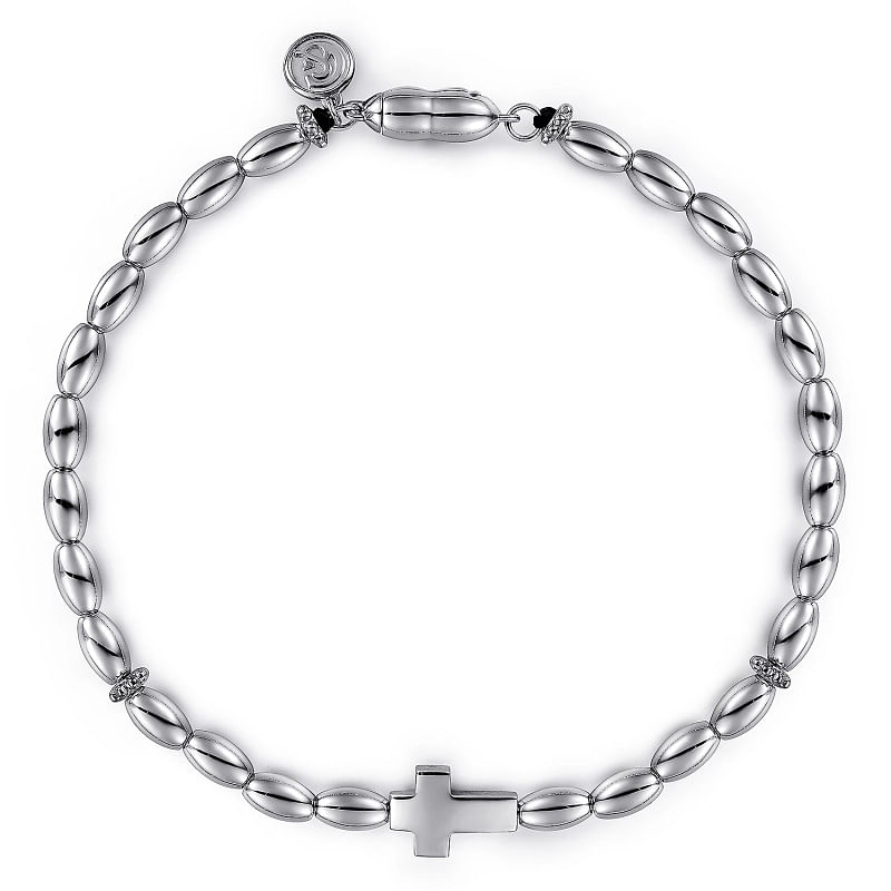 Gabriel & Co | 925 Sterling Silver Beaded Cross Bracelet