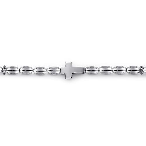 Gabriel & Co | 925 Sterling Silver Beaded Cross Bracelet