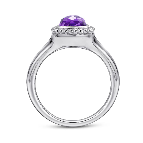 925 Sterling Silver Bujukan Amethyst Signet Ring