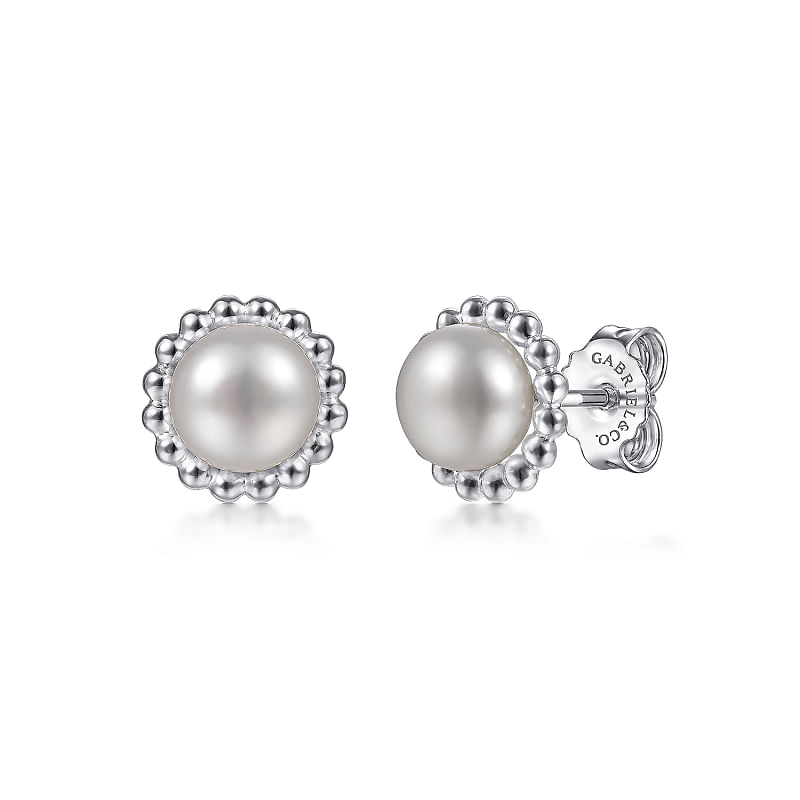 925 Sterling Silver Bujukan Pearl Stud Earrings
