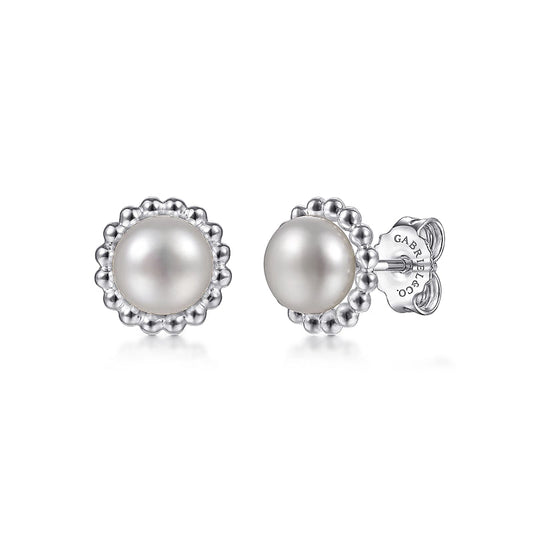 925 Sterling Silver Bujukan Pearl Stud Earrings