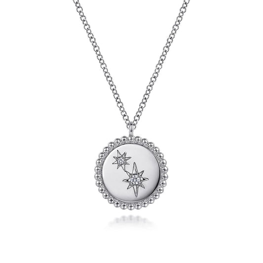 Gabriel & Co | 925 Sterling Silver Diamond Star Pendant Necklace