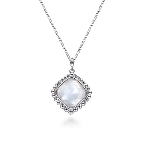 Gabriel & Co | 925 Sterling Silver Rock Crystal and White MOP Pendant Necklace