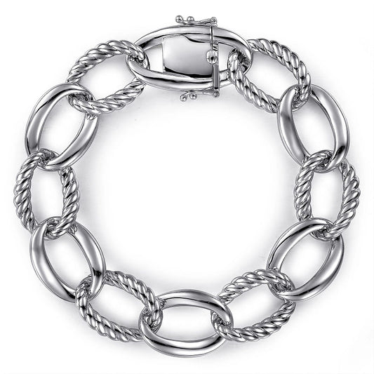 Gabriel & Co | 925 Sterling Silver Rope Link Chain Bracelet