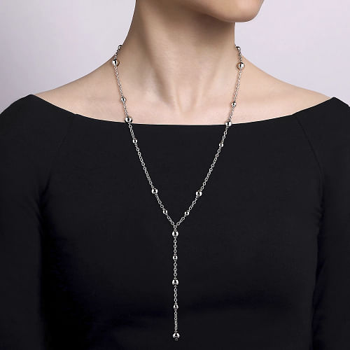 925 Sterling Silver Round Beads Necklace