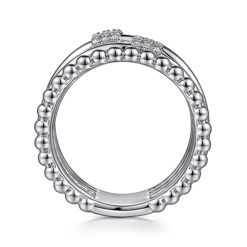 Gabriel & Co | 925 Sterling Silver White Sapphire Criss Cross Ring