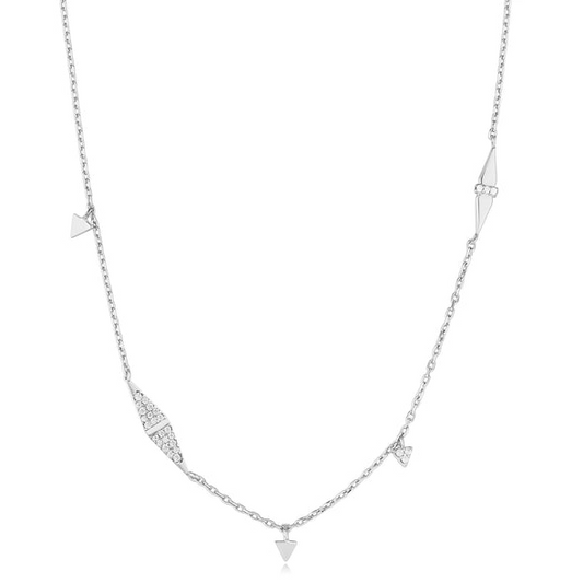 Silver Sparkle Geometric Necklace