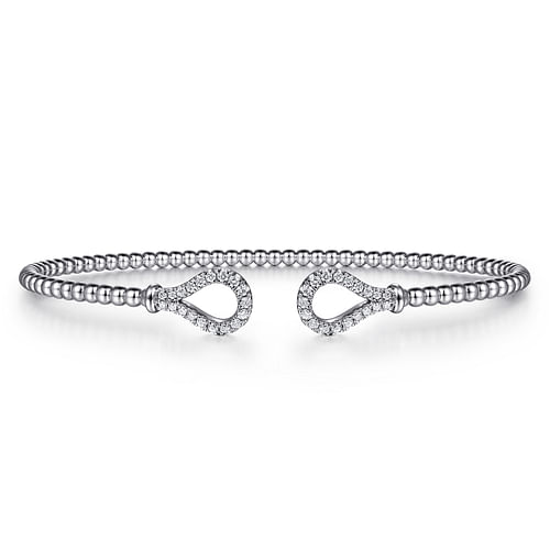 14K White Gold Diamond Bangle