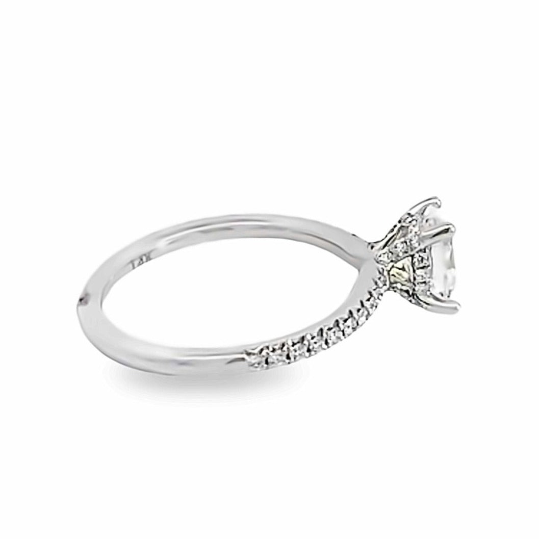 14K White Gold Oval Engagement Ring