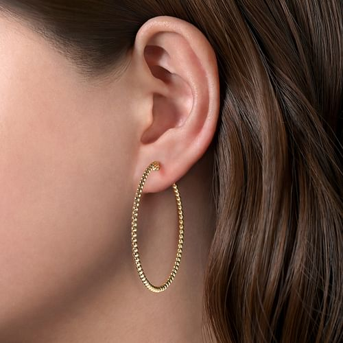 14K Yellow Gold Bujukan Classic Hoop Earrings - 60mm
