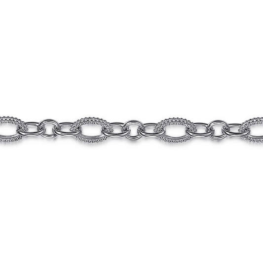 925 Sterling Silver Bujukan Link Chain Bracelet