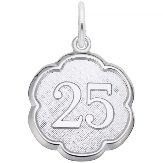 Rembrandt Charms | Twenty Five Scalloped Disc Anniversary Charm
