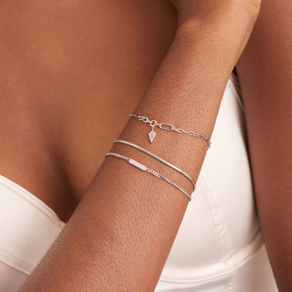 Ania Haie | Silver Glam Bar Bracelet