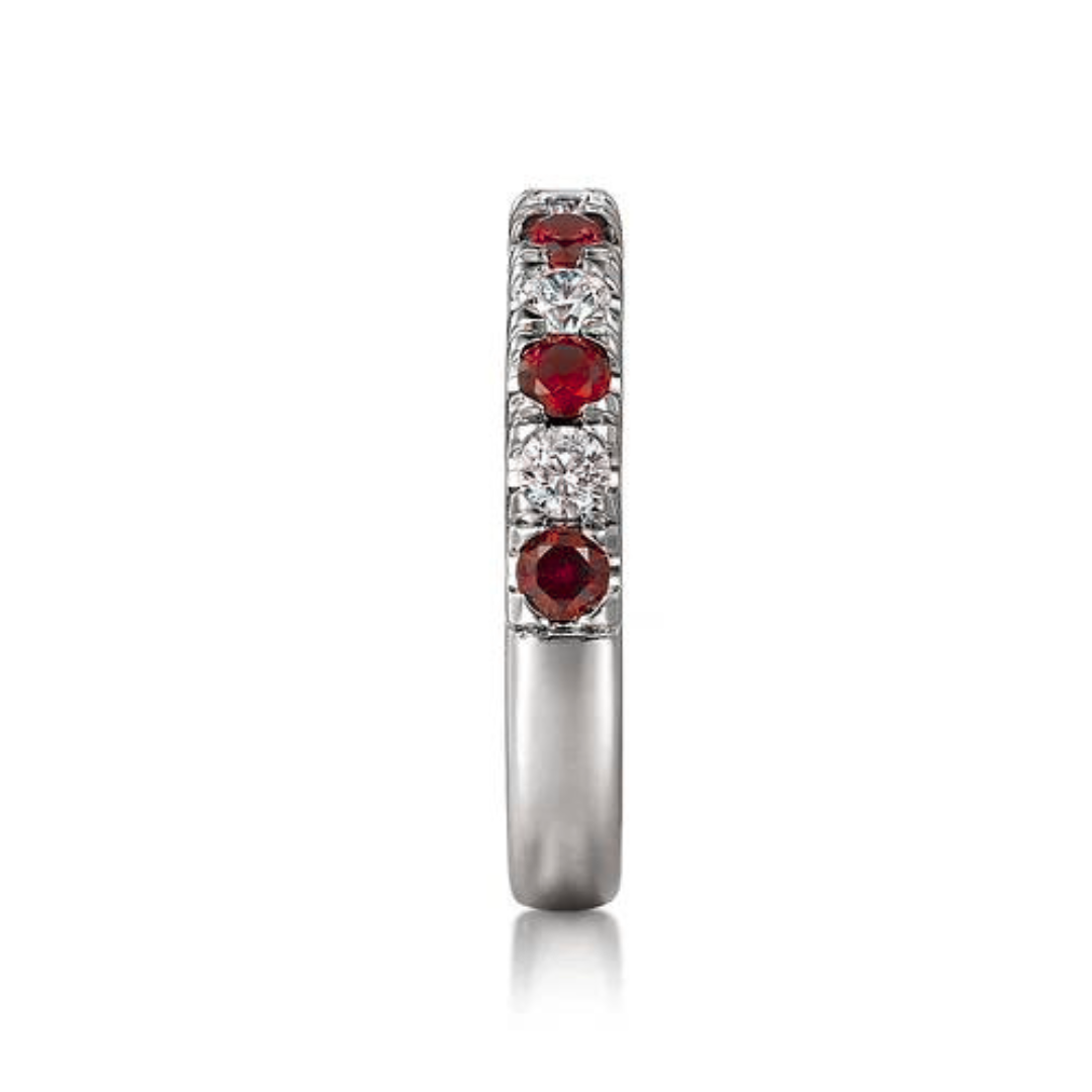 Gabriel & Co | 14K White Gold Stackable Ruby and Diamond Ring