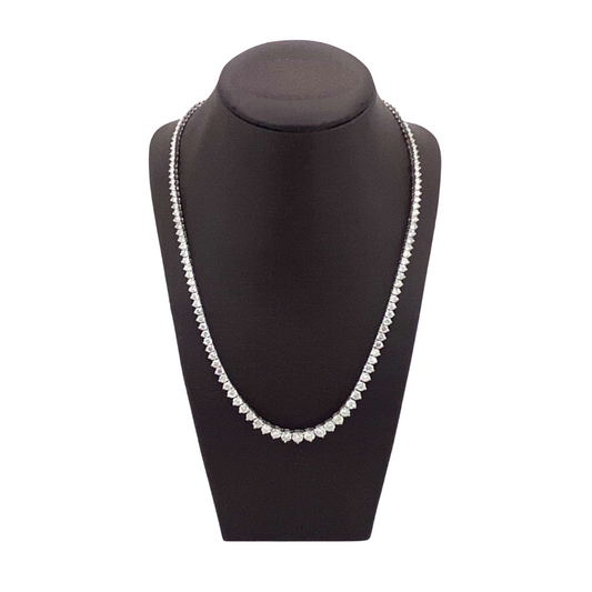 14K White Gold Tennis Necklace - 14.85ct