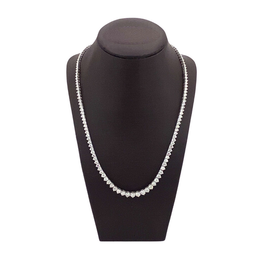 Stern International | 14K White Gold Tennis Necklace - 14.85ct