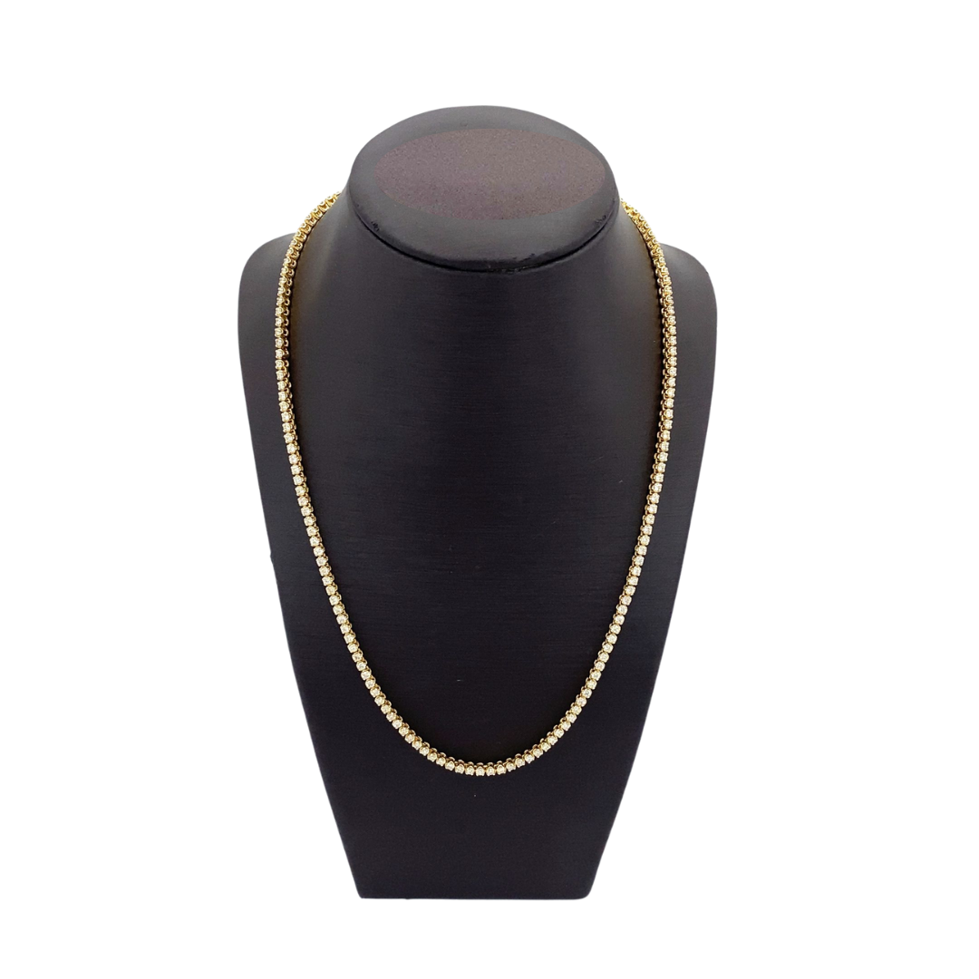 14K Yellow Gold Tennis Necklace - 4.85ct