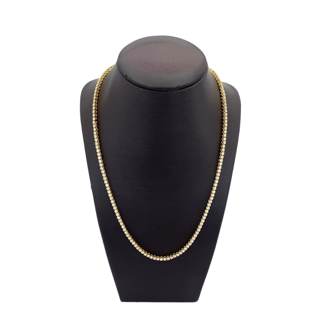 Stern International | 14K Yellow Gold Tennis Necklace - 4.85ct