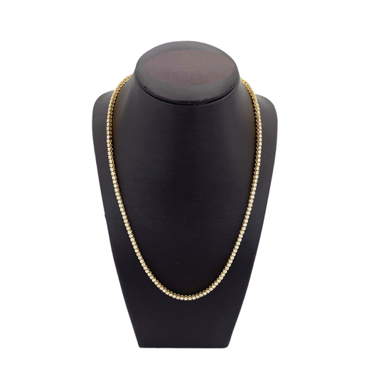 14K Yellow Gold Tennis Necklace - 4.85ct