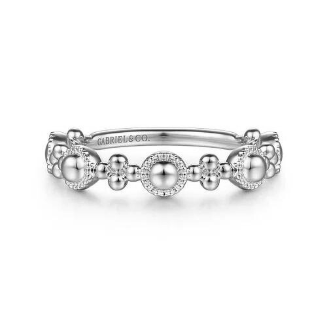 Gabriel & Co | 14K White Gold Bujukan Station Delicate Stackable Ring