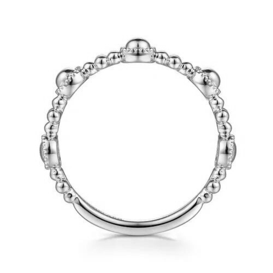 14K White Gold Bujukan Station Delicate Stackable Ring
