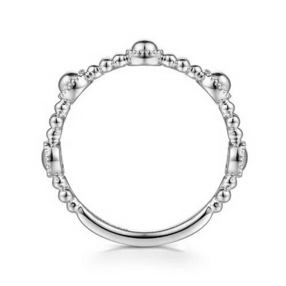 Gabriel & Co | 14K White Gold Bujukan Station Delicate Stackable Ring