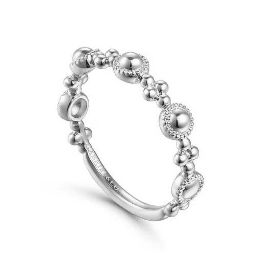 Gabriel & Co | 14K White Gold Bujukan Station Delicate Stackable Ring