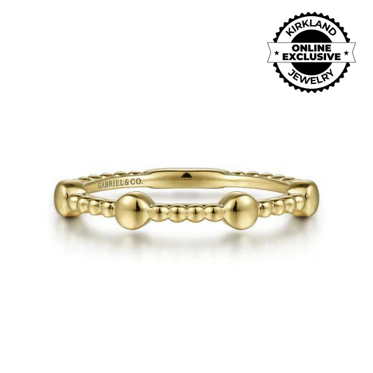 Gabriel & Co | 14K Yellow Gold Bujukan Ball Station Stackable Ring