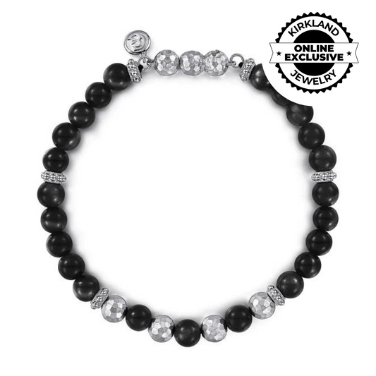 Gabriel & Co | 925 Sterling Silver and Onyx Beaded Bracelet