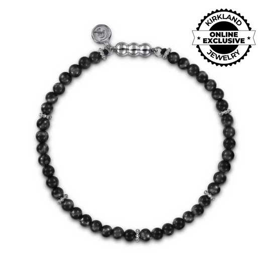 Gabriel & Co | 925 Sterling Silver and Onyx Bead Bracelet