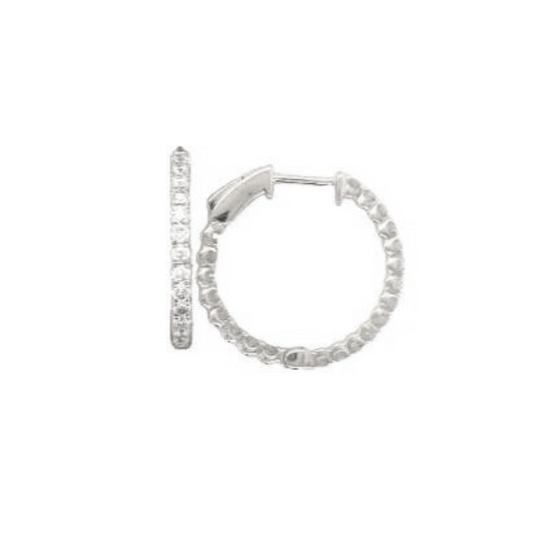 Stern International | 14K White Gold Inside Out Diamond Hoops - 0.77ct