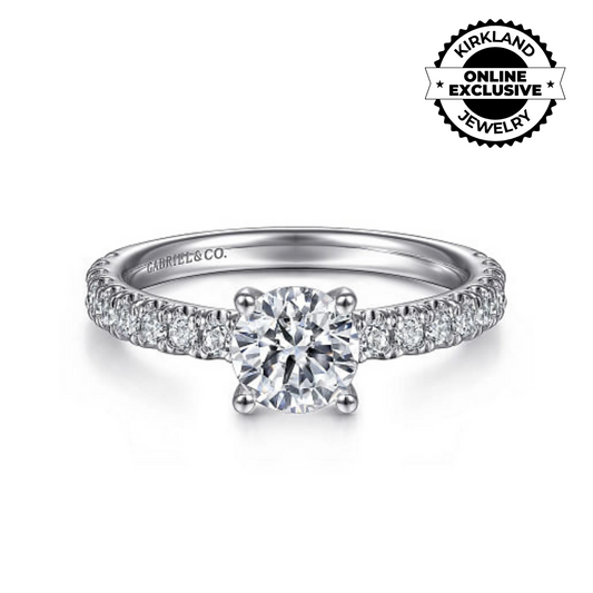 Gabriel & Co | Amira - 14K White Gold Round Diamond Engagement Ring