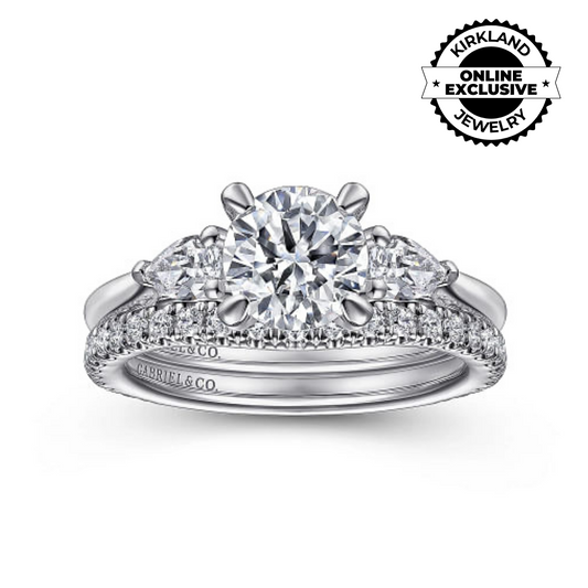Gabriel & Co | Sunday - 14K White Gold Round 3 Stone Diamond Engagement Ring