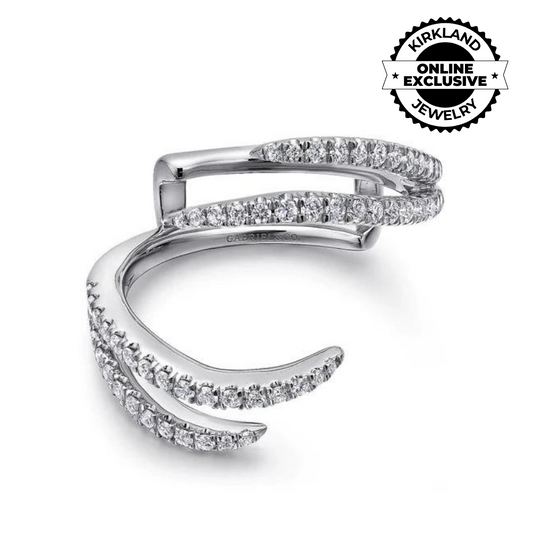 Gabriel & Co | 14K White Gold French Pave Set Diamond Ring Enhancer - 0.41 ct