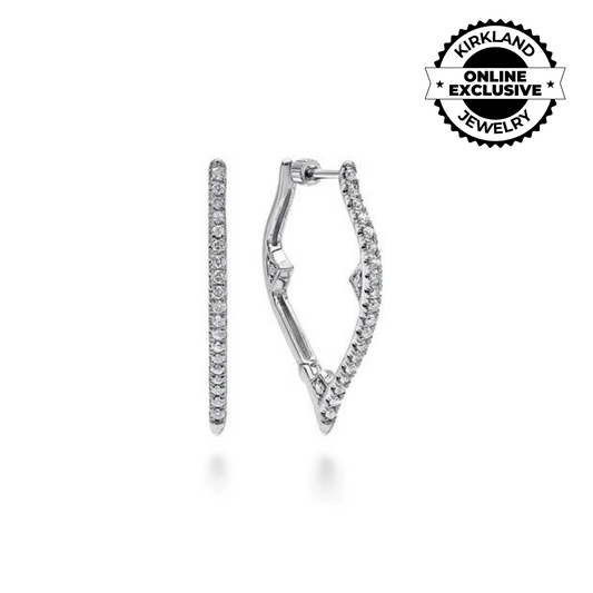Gabriel & Co | 14K White Gold 20mm Diamond Earrings