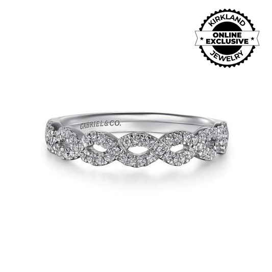 Gabriel & Co | Treviso - Twisted-14K White Gold Twisted Diamond Anniversary Band