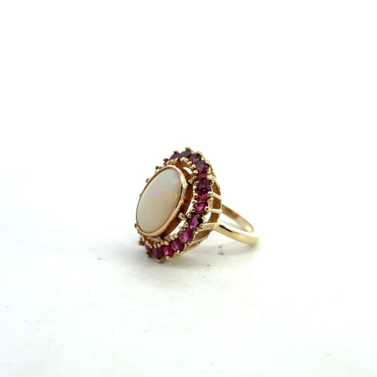 Kirkland Jewelry Estate - 14K Opal and Ruby Ring