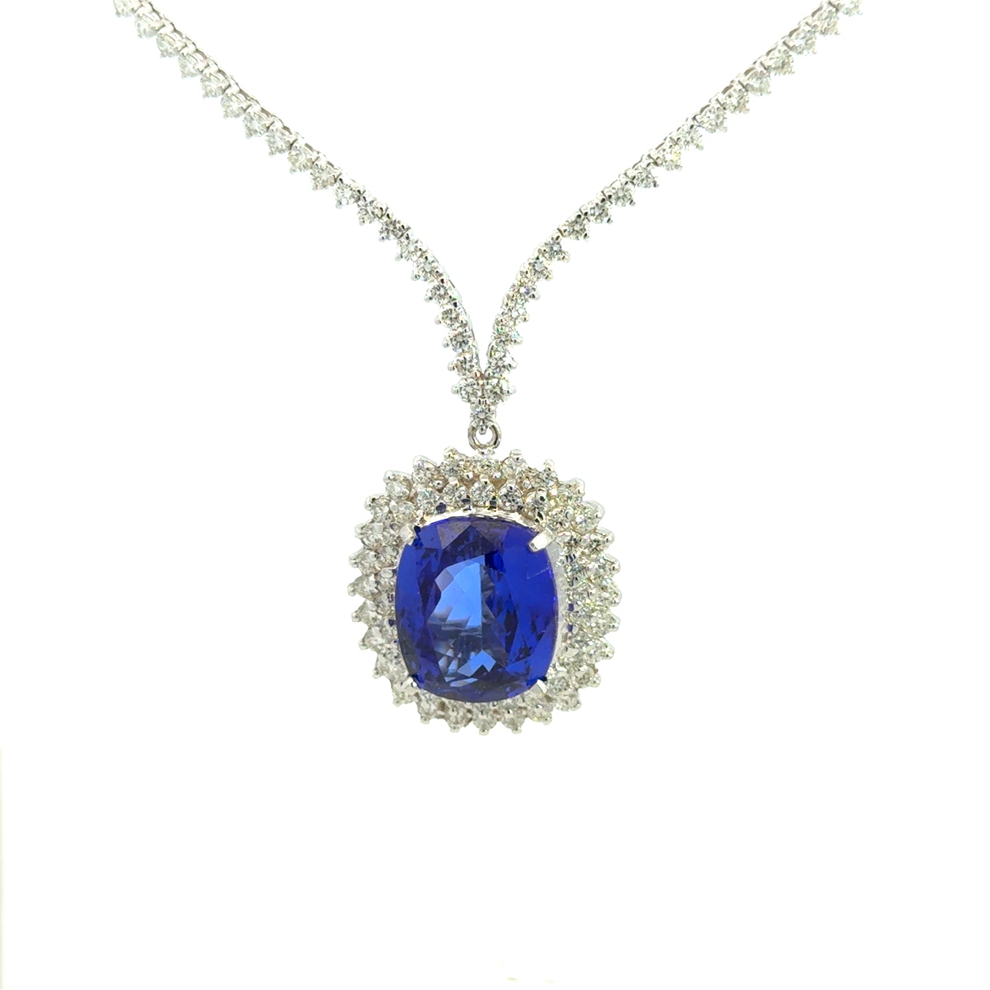 Kirkland Jewelry Estate - 18K Gold Tanzanite & Diamond Necklace