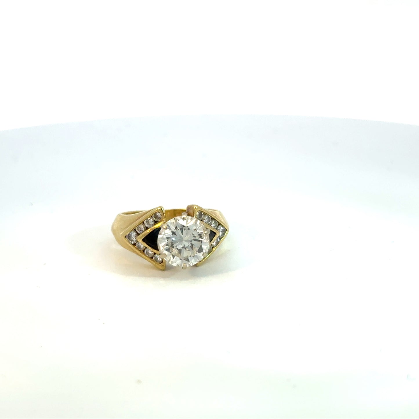 Kirkland Jewelry Estate - 18K Diamond and Sapphire Engagement Ring - 2.20 Carat