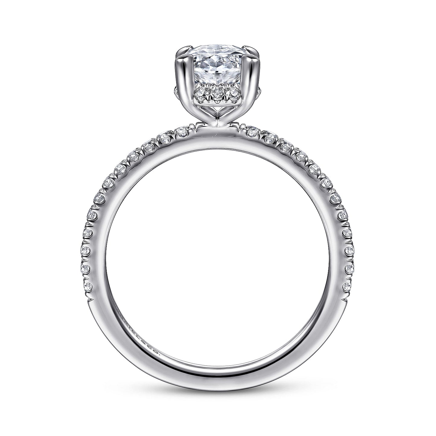 Hart - 14K White Gold Hidden Halo Oval Diamond Engagement Ring