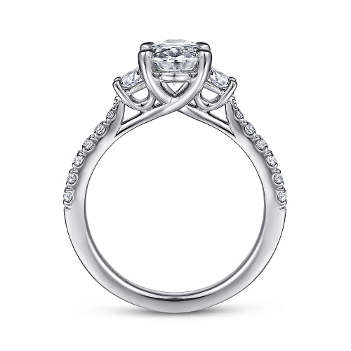 Gabriel & Co | Isabel - 14K White Gold Oval Three Stone Diamond Engagement Ring