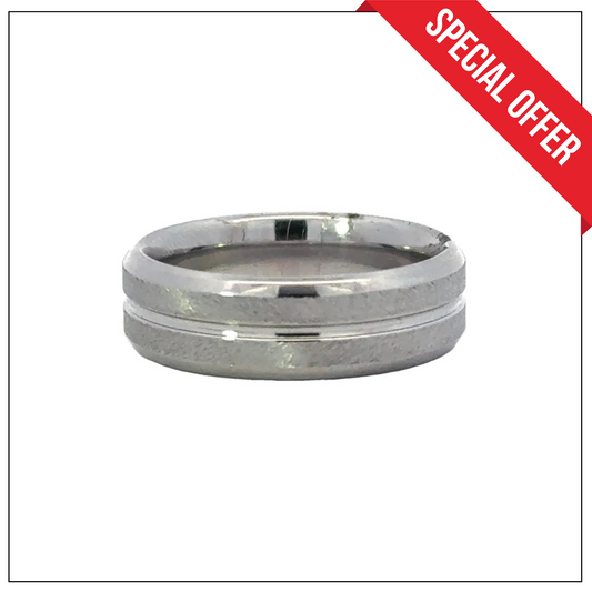 Grooved Cobalt 7mm Wedding Band