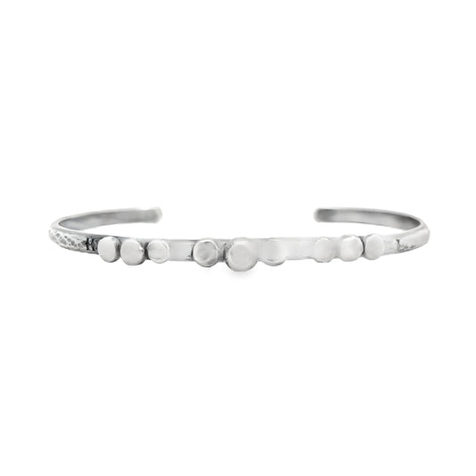 Sterling Silver Cuff Bracelet with Bead Clusters
