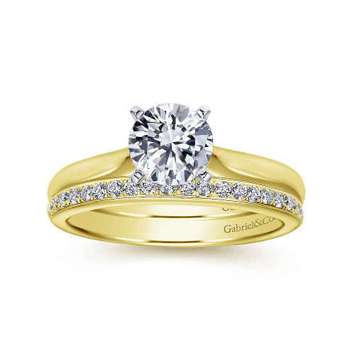 Gabriel & Co | Lauren - 14K White-Yellow Gold Round Diamond Engagement Ring