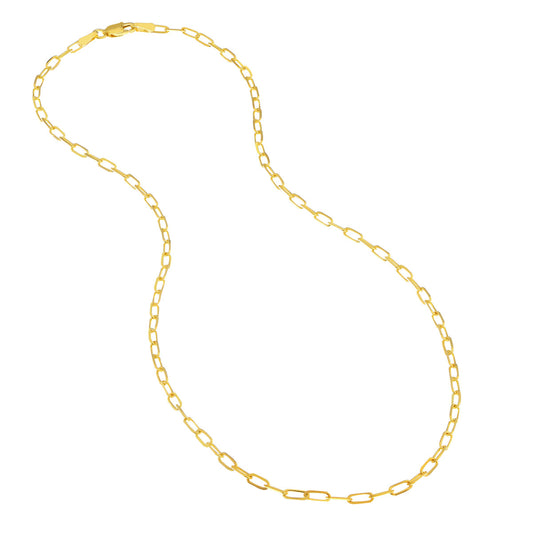 14K Yellow 2.2mm Paper Clip Chain